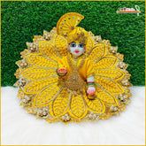 Blended Thread Moti Work Yellow Laddu Gopal Poshak